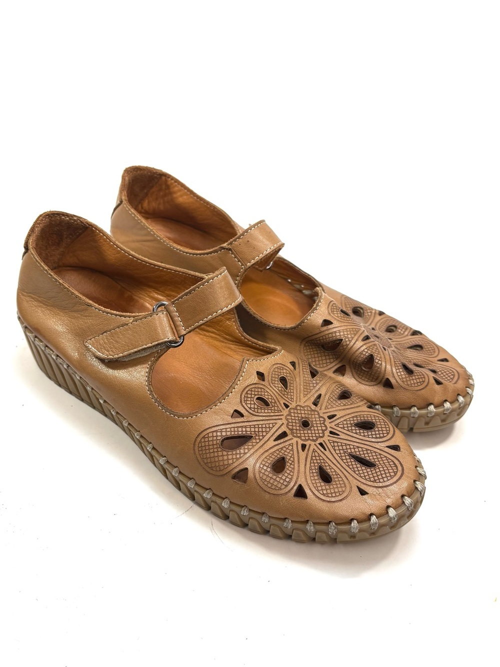 Molly Bessa Tan Leather Mary Jane Loafers | 40 - Picture 4 of 10